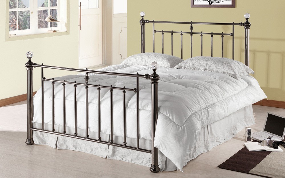 Black nickel bed frame discount